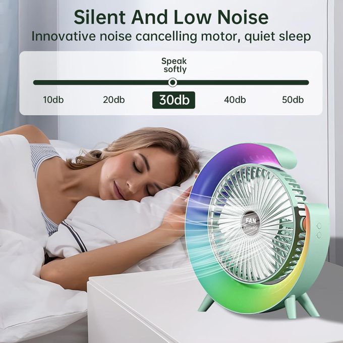 Ventilateur de bureau portable à LED