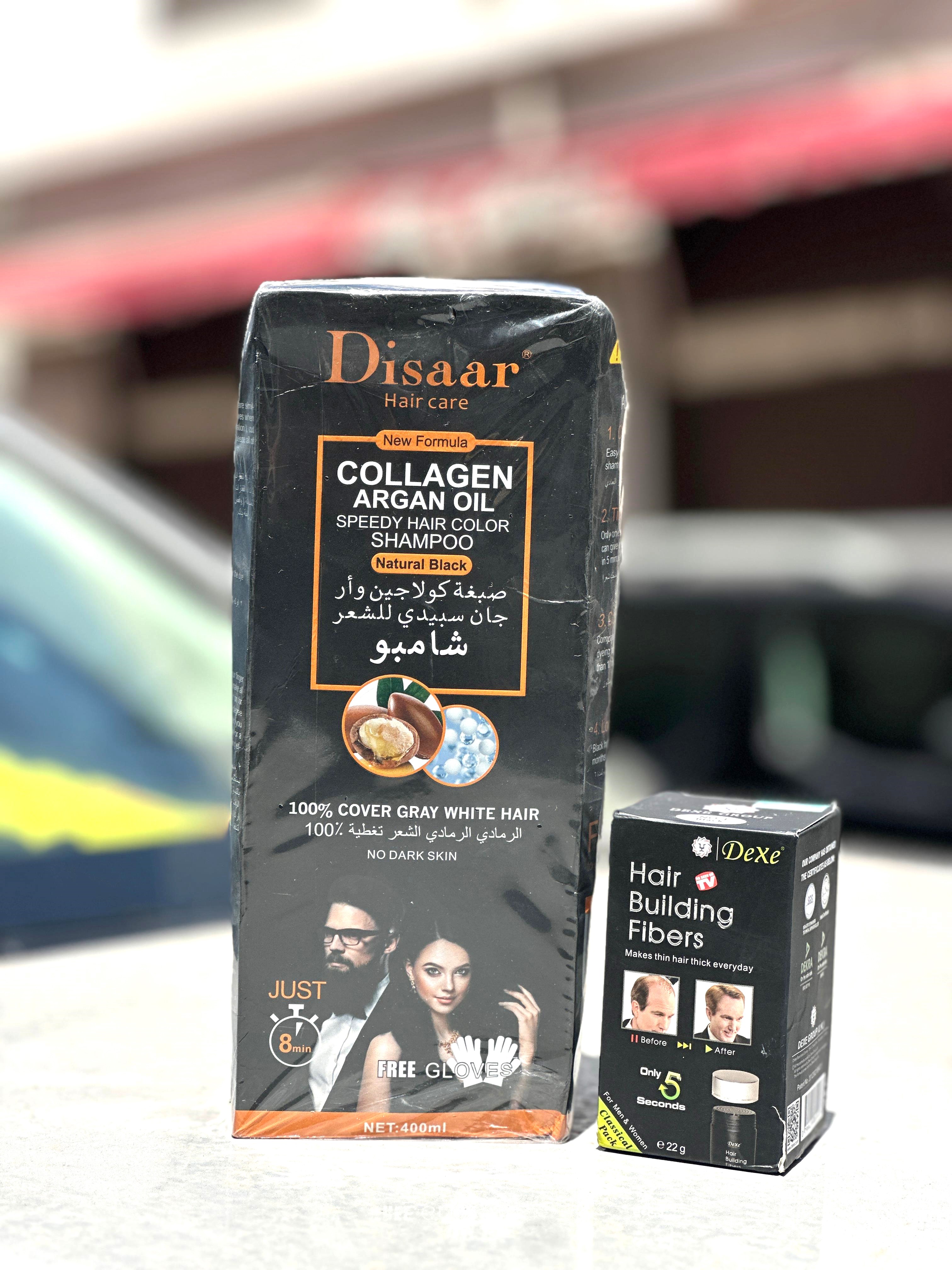 شامبو ديسار الملون مع ألياف بناء الشعر