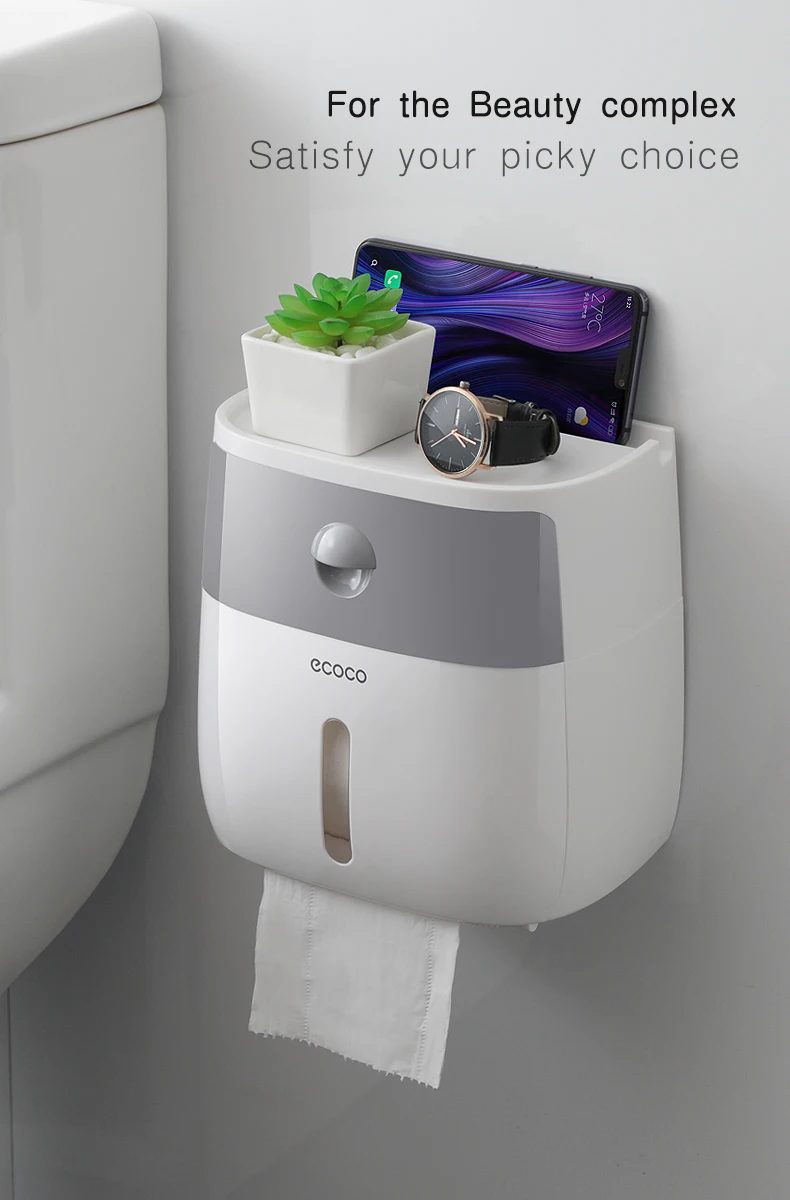 2-Tier Waterproof Toilet Roll Holder