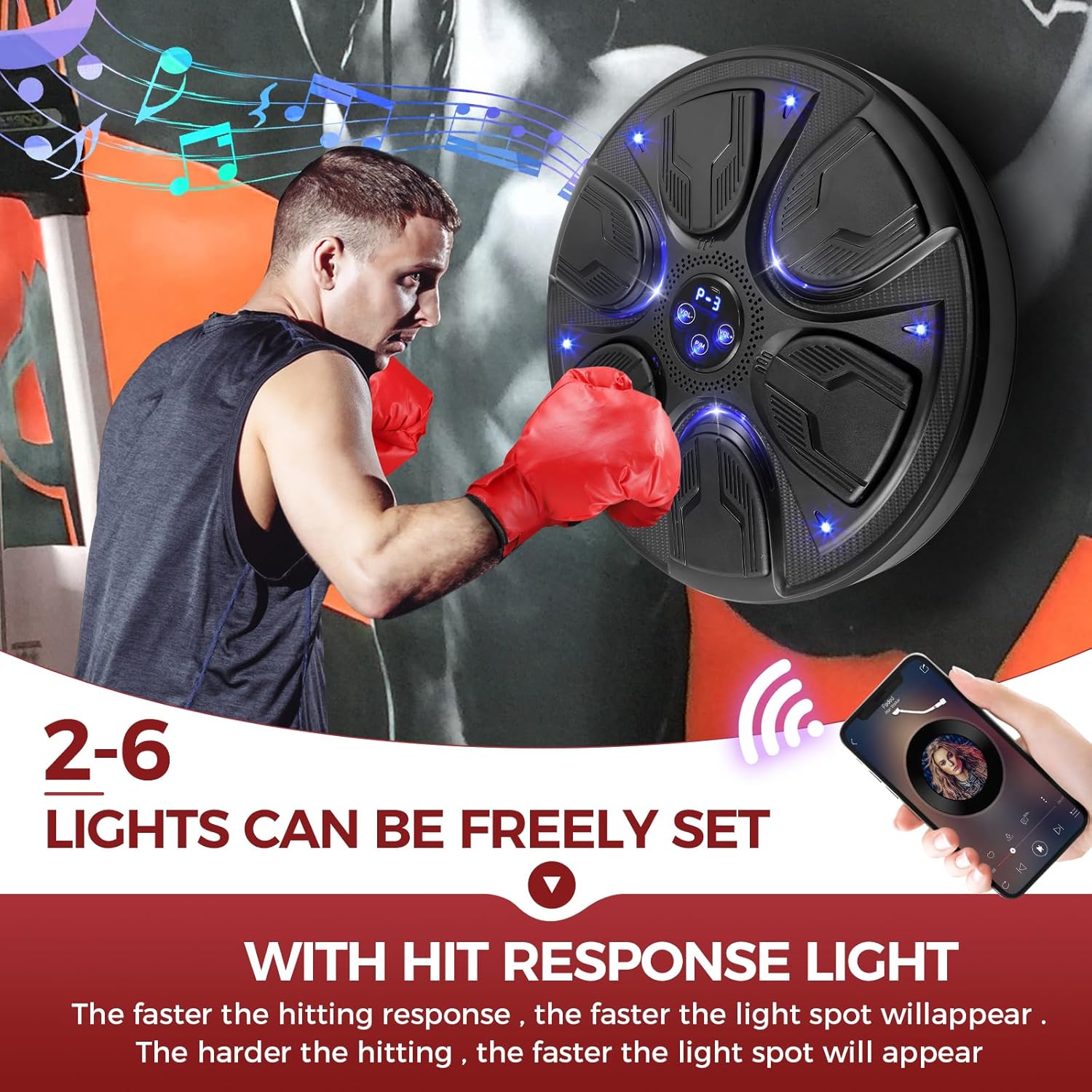 Machine de boxe musicale intelligente adulte