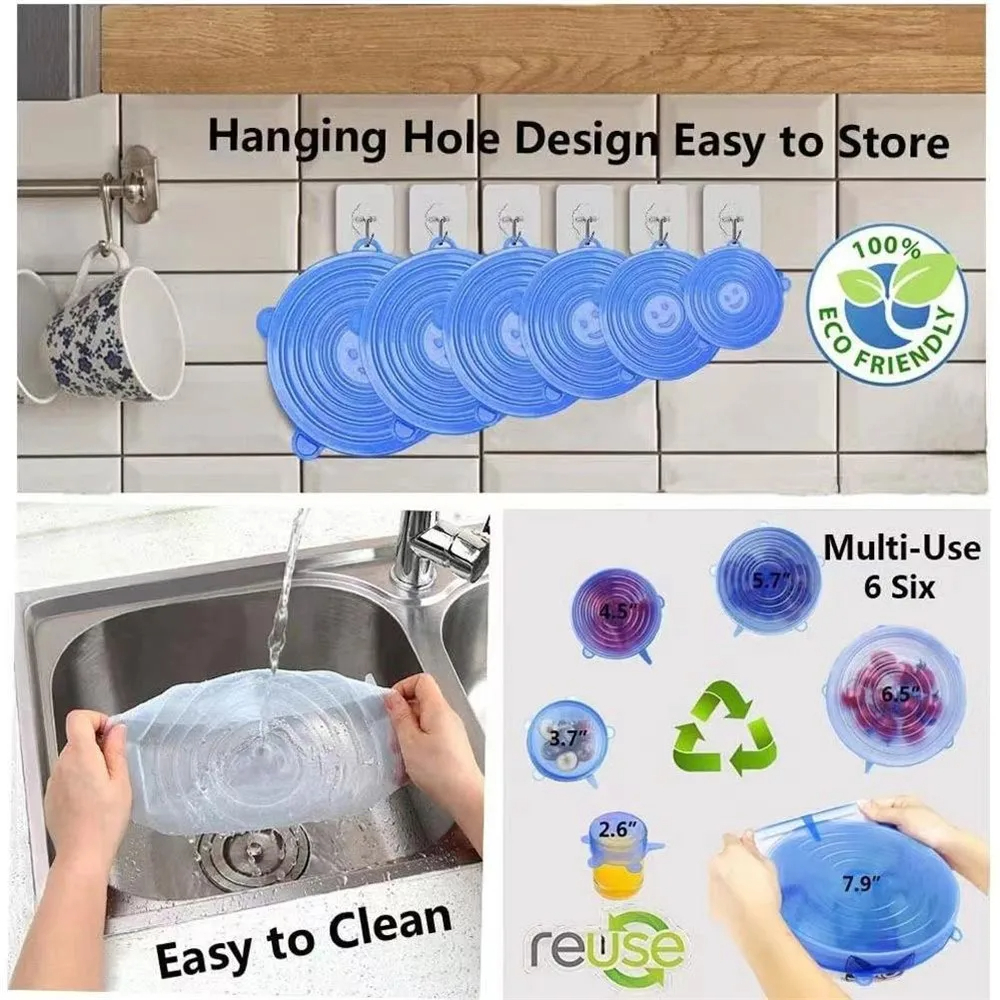 Stretch Silicone Lids (6 pcs)