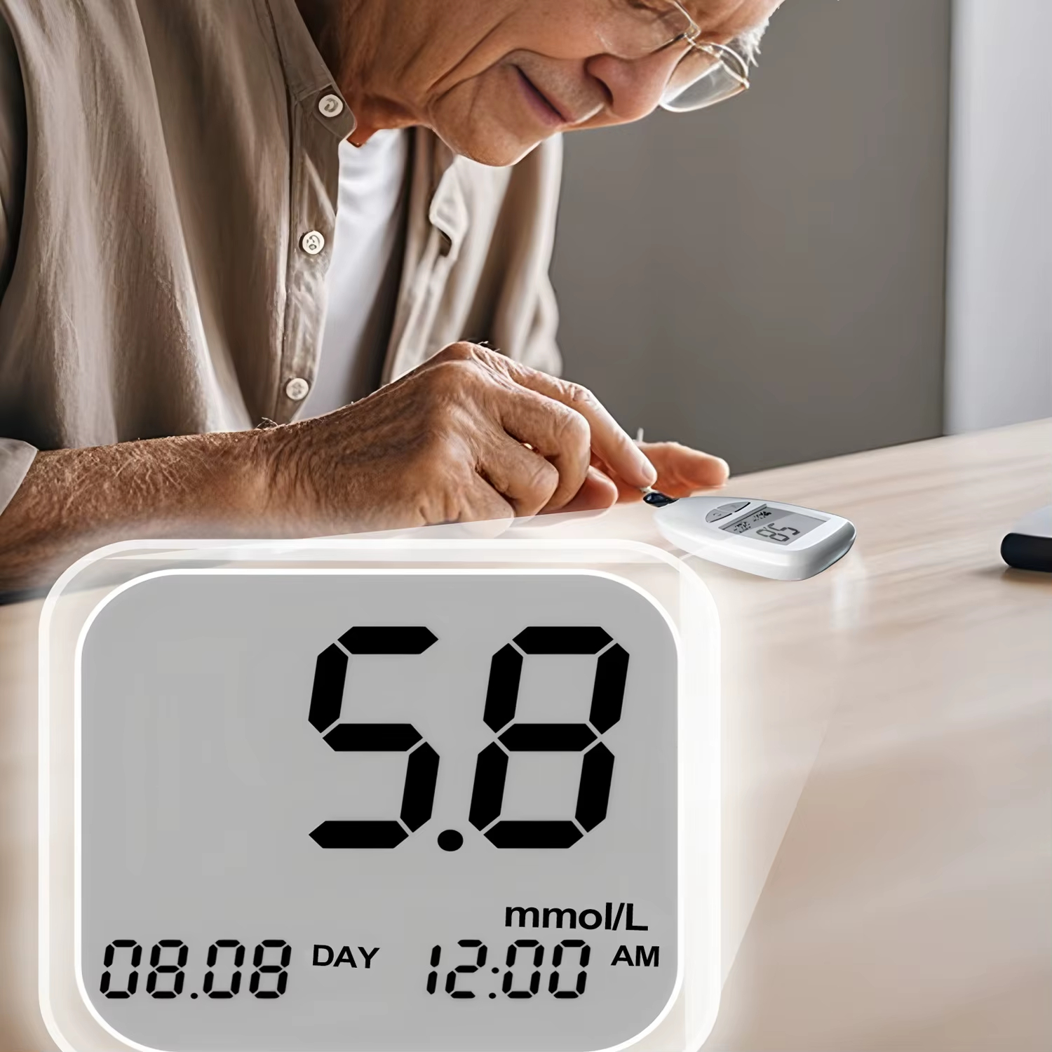 جهاز قياس السكر في الدم مع 50 شريط
