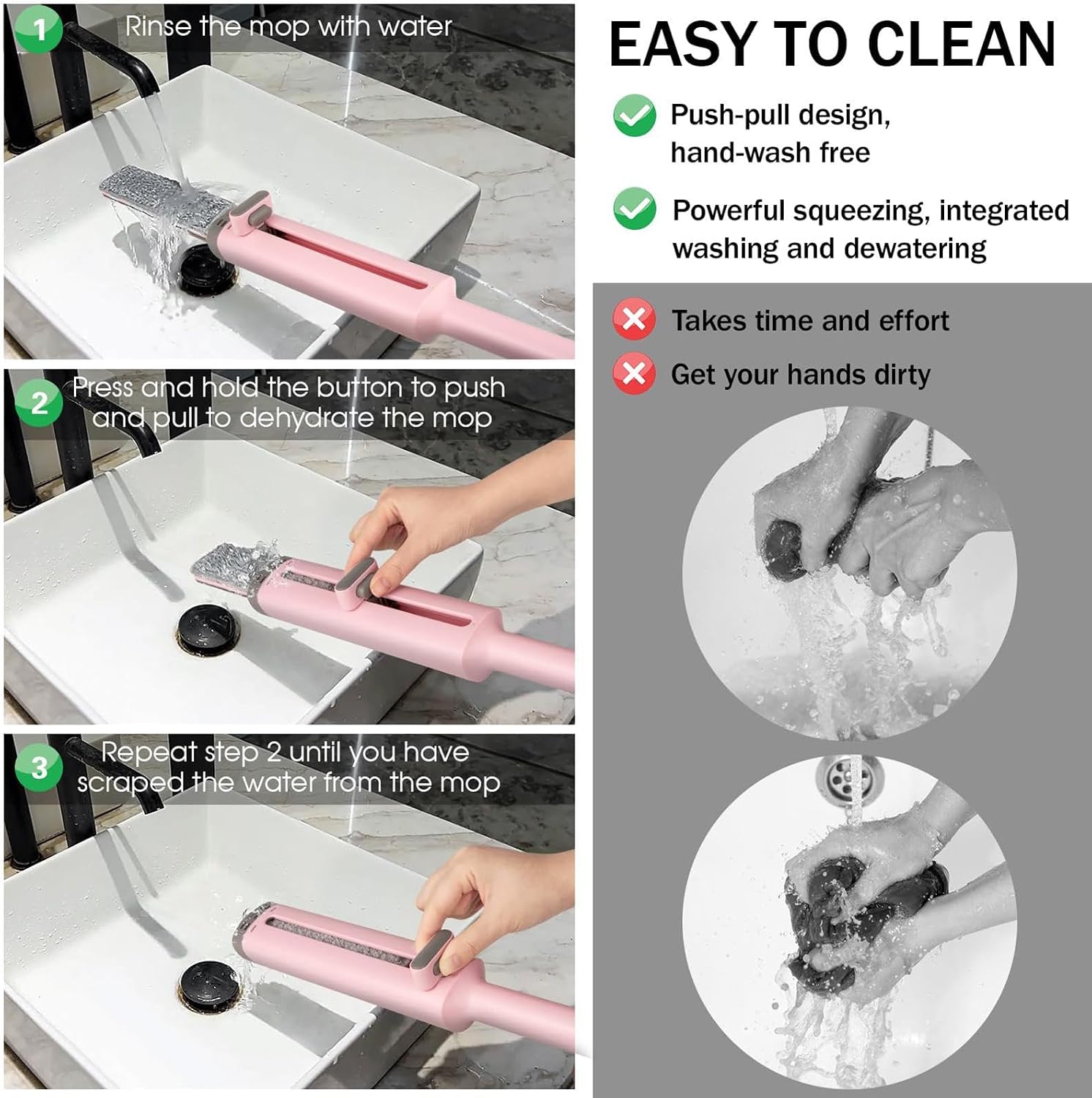 Self-Cleaning Flat Mop