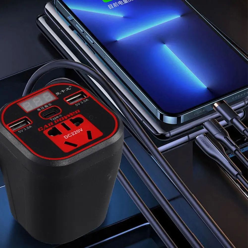 محول طاقة للسيارة 200 واط مع USB