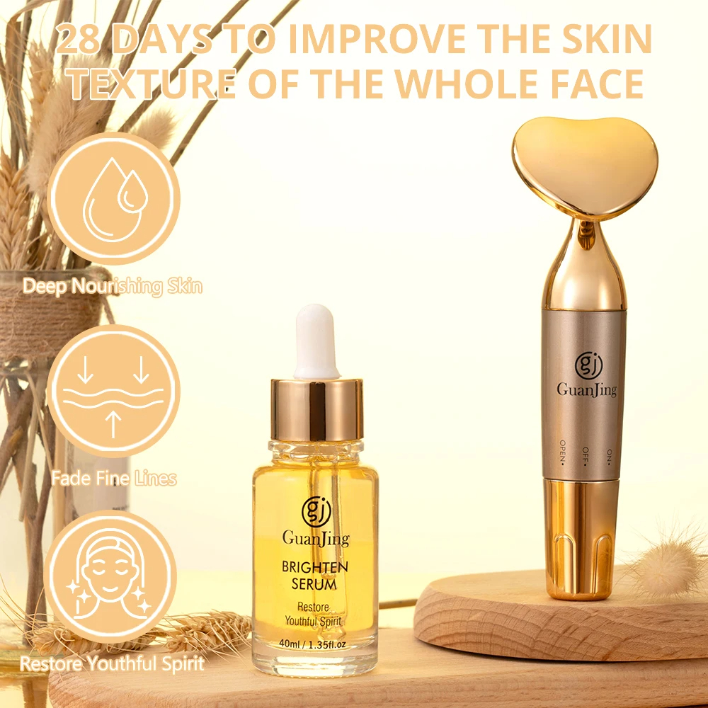 Electric Face Massager with Vitamin E Serum