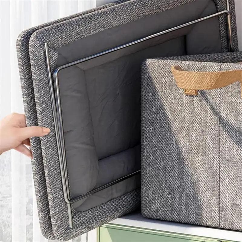 Lot de 2 boîtes de rangement en tissu