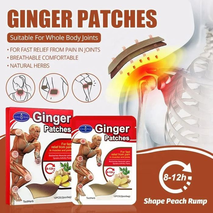12 Ginger Patches for Muscles & Joints