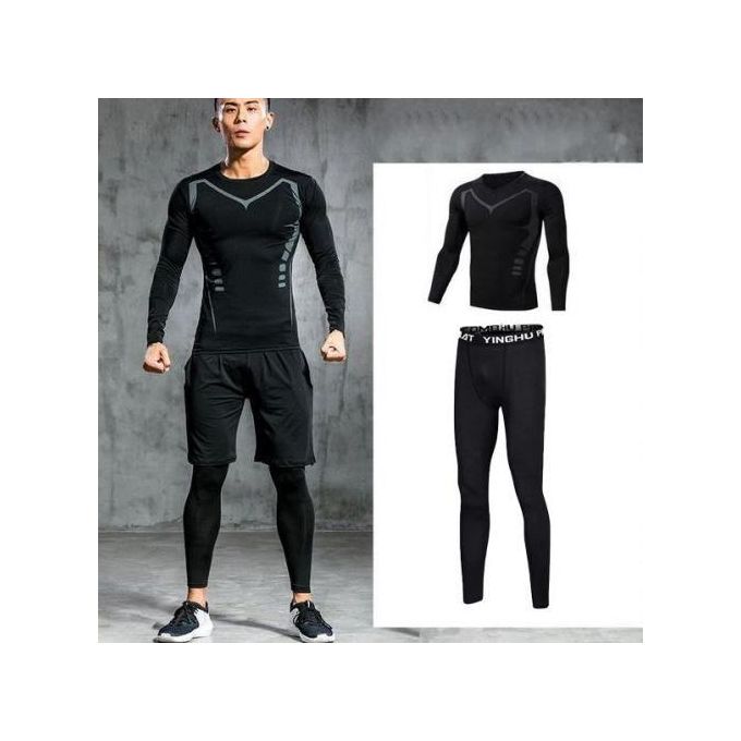 Ensemble de compression homme manches longues