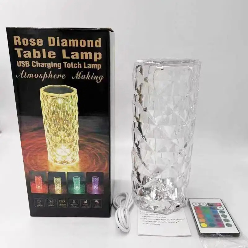 Lampe rose diamant 16 couleurs