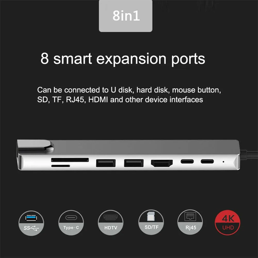موزع USB-C ثمانية في واحد