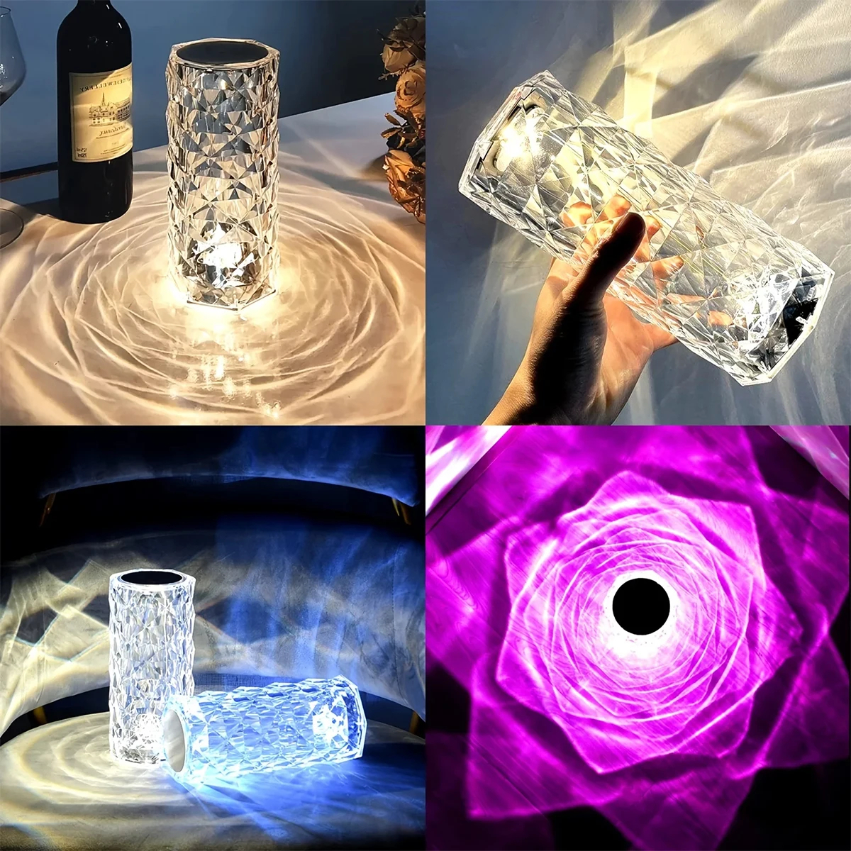 Crystal Rose Touch Lamp