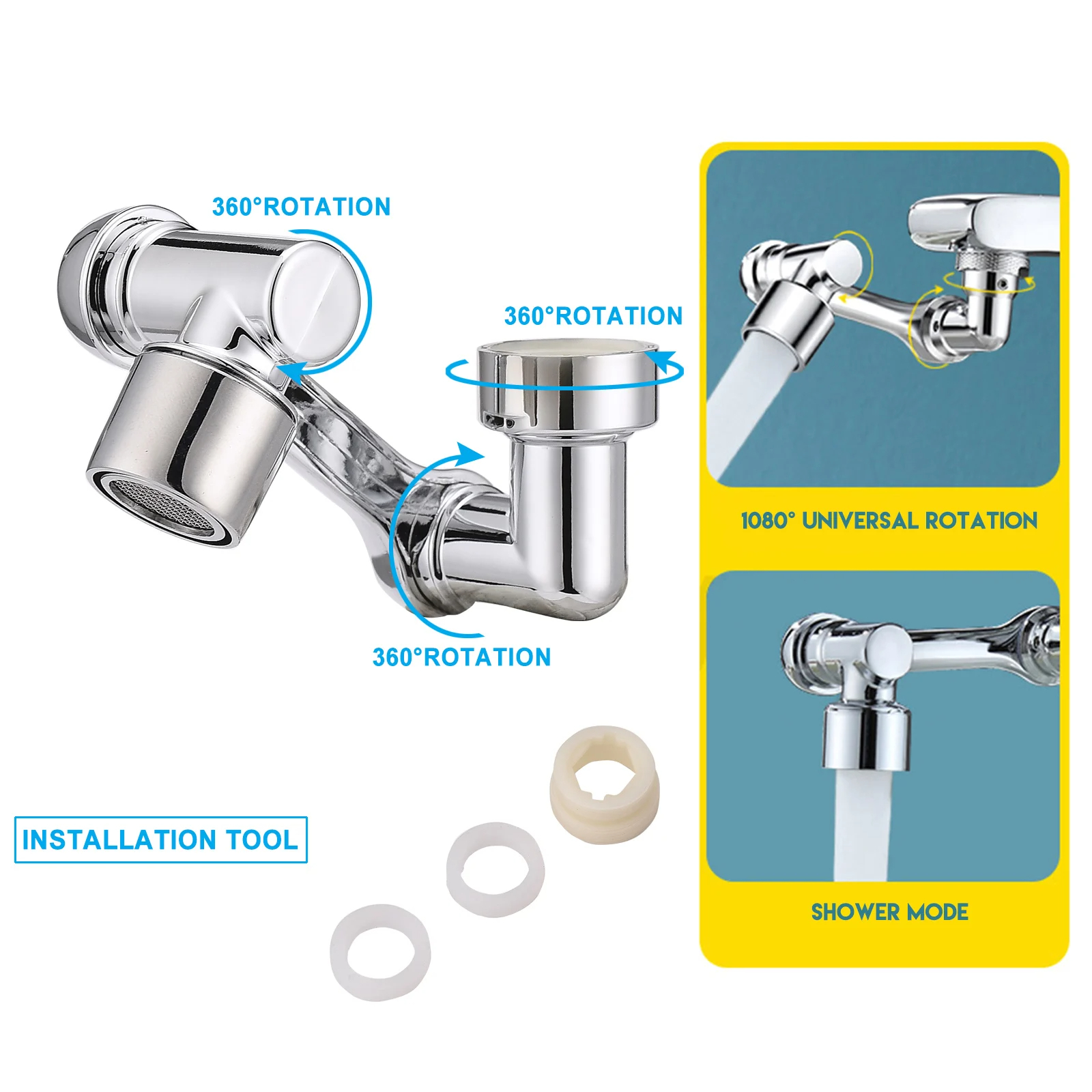 1080° Swivel Filter Faucet Head