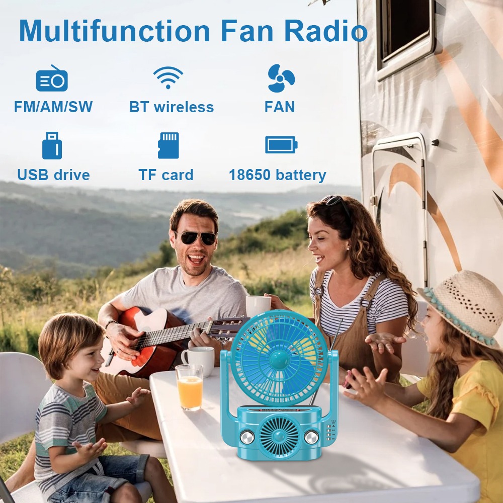 Solar Fan with Speaker & Radio
