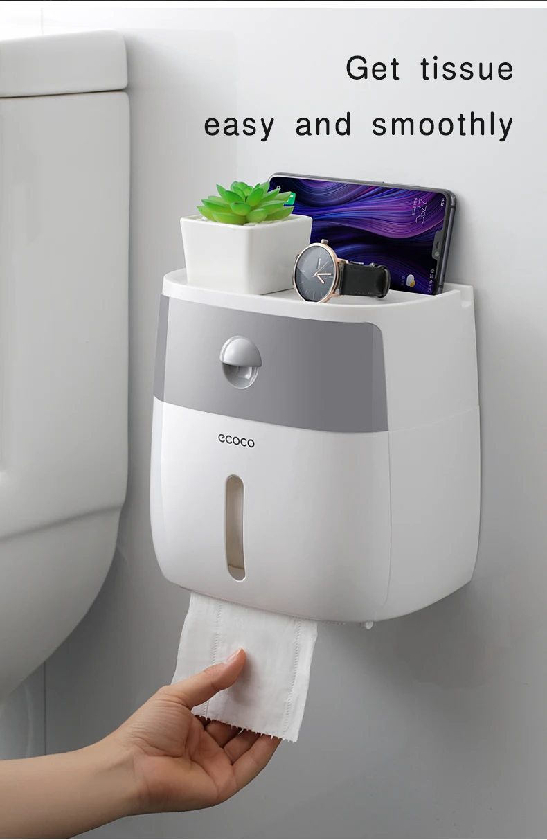 2-Tier Waterproof Toilet Roll Holder